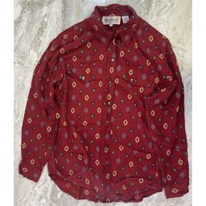 Vintage Bechamel Sz Med Button Up Southwestern Aztec Western Long Sleeve Shirt